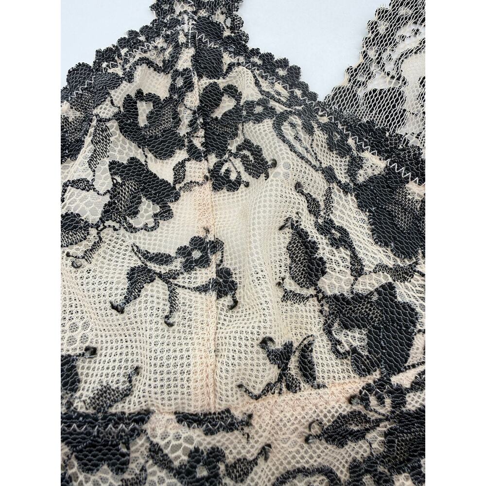 Intimately Free People Lace Racerback Bralette Black Nude XS - Picture 3 of 5